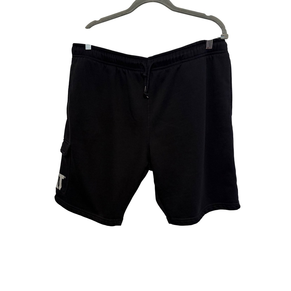 CAT Caterpillar Mens Black Fleece Cargo Shorts‎ Logo Workwear Casual Size L(38")